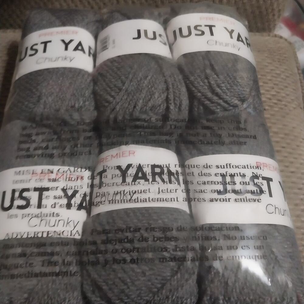 New Premier Just Chunky Yarn "Middle Gray"
